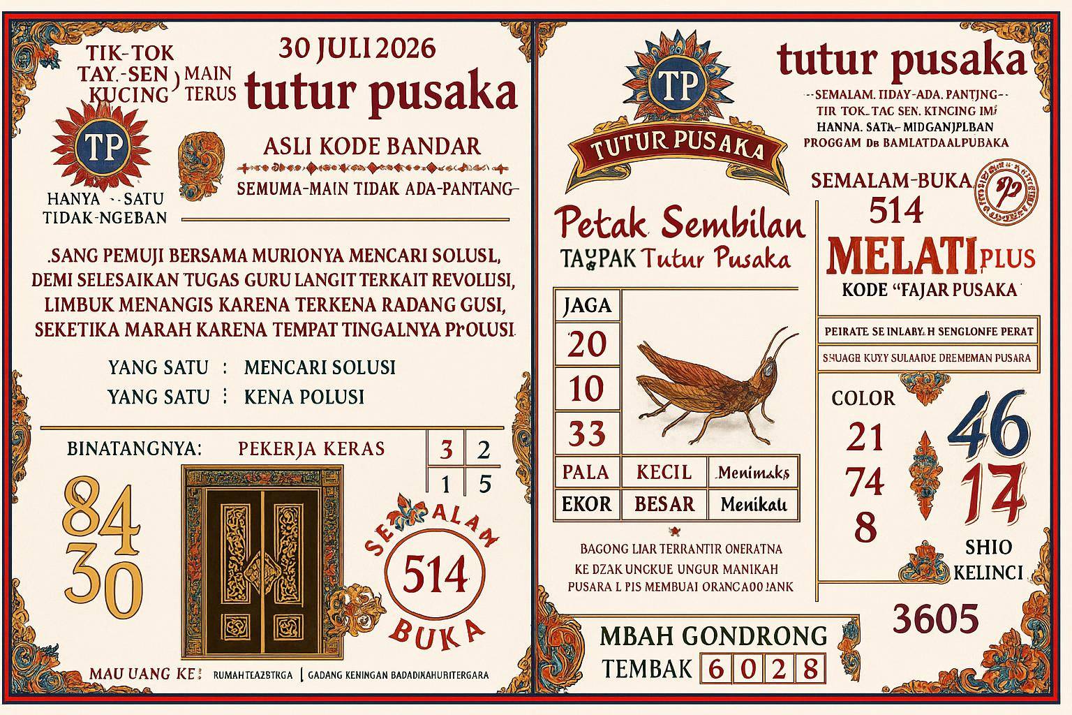 Tutur Pusaka Live update Toto Hasil terbaru